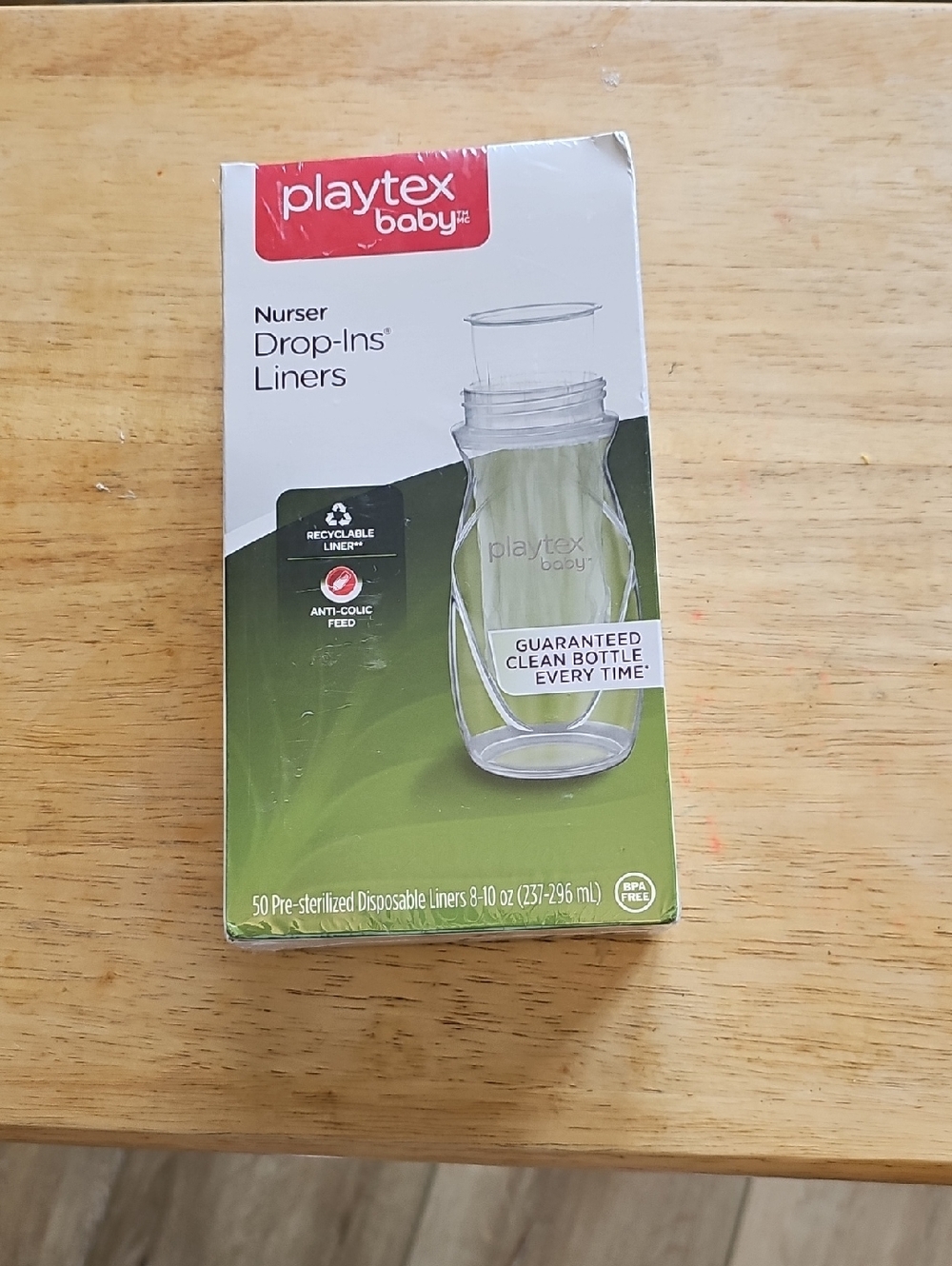 Playtex Baby Drop-Ins Liners - Green and White Box